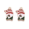Christmas Theme Rack Plating Alloy Enamel Pendants X-ENAM-T021-12KCG-1