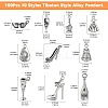 100Pcs 10 Styles Tibetan Style Alloy Pendant FIND-CJ0001-74-2