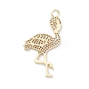 Rack Plating Brass Micro Pave Clear Cubic Zirconia Bird Pendants KK-L155-67G-2