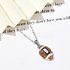 Zinc Alloy Topaz Rhinestone Sport Ball Pendant Cable Chain Necklaces LS-NJEW-U024-01P-06-2