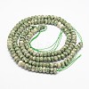 Faceted Natural Green Spot Jasper Rondelle Beads Strands LS-G-K090-15-2