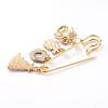 Christmas Theme Brass Safety Brooch JEWB-BR00046-03-3