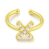 Rack Plating Brass Open Cuff Rings for Women RJEW-F162-01G-X-2