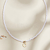 Imitation Pearl with Stainless Steel Pendants Necklaces NJEW-LP0001-51C-G-3
