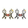 2 Pairs 2 Colors Valentine's Day 304 Stainless Steel Enamel Magnetic Pendants STAS-FS0002-08-1