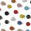 50Pcs 10 Colors Pave Disco Ball Beads RB-FS0001-07-3