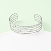 304 Stainless Steel Multi-strand Cuff Bangles for Women BJEW-B156-01-2