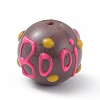Opaque Painted Glass Beads GLAA-B001-01G-1