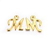 Golden Plated Alloy Letter Pendants LS-PALLOY-J718-01G-M-1