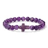 Natural Amethyst Round Beads Stretch Bracelets YG0612-7-1