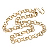 304 Stainless Steel Textured Rolo Chain Necklaces for Women NJEW-U050-01G-4