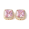 Brass Micro Pave Cubic Zirconia Beads KK-A253-20G-01-1