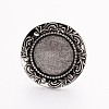 Vintage Adjustable Iron Finger Ring Components Alloy Cabochon Bezel Settings X-PALLOY-O039-08AS-2