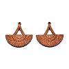 Spray Painted Wooden Pendants WOOD-N006-196-2