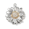 Brass Micro Pave Cubic Zirconia Pendants KK-P342-06G-1