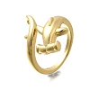 Whale Brass Cuff Rings for Women RJEW-Z085-01G-01-4