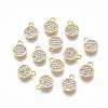 Brass Micro Pave Clear Cubic Zirconia Charms KK-R134-015-NF-1