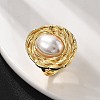 Oval Brass Finger Rings for Women RJEW-S622-03G-2