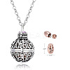 304 Stainless Steel Round Urn Ashes Pendant Necklace PW-WG9842A-06-1