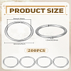 200Pcs 304 Stainless Steel Open Jump Rings STAS-LP0005-03-2