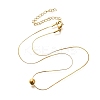 Stainless Steel Round Pendant Necklaces for Women NJEW-G160-02G-4