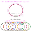 40Pcs 10 Style Heavy Duty 304 Stainless Steel Wire Cable Keychains FIND-SC0019-18-2