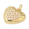 Rack Plating Brass with ABS Imitation Pearl Pendants KK-B092-15G-2