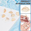 10Pcs Cloud Shape Brass Stud Earring Findings EJEW-BC0001-13-4