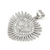 Brass Micro Pave Cubic Zirconia Pendants KK-P323-11F-P01-2
