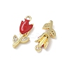 Brass Micro Pave Clear Cubic Zirconia and Enamel Charms KK-A300-22G-02-2