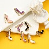 8Pcs 4 Colors Alloy Enamel Stilettos Pendants ENAM-FS0001-16-4