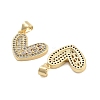 Brass Pave Clear Cubic Zirconia Pendants KK-U009-05I-G-2