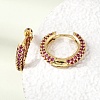 Brass Micro Pave Cubic Zirconia Hoop Earrings KK-CBA8324-24G-02-2