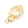 Brass Micro Pave Clear Cubic Zirconia Pendants ZIRC-P094-07G-RS-3