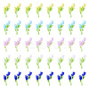 100Pcs 5 Colors Luminous & Two Tone Resin Decoden Cabochons RESI-TA0003-90-1