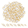98Pcs 7 Styles Brass Pave Clear Faceted Glass Connector Charms KK-DC0004-60-1
