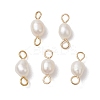 Natural Freshwater Pearl Potato Connector Charms PALLOY-JF03201-01-1