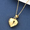 201 Stainless Steel Textured Love Heart Pendant Necklaces for Women NJEW-Z069-01G-03-2