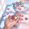 30Pcs 3 Styles Rainbow Iridescent Printed Opaque Acrylic Beads OACR-TA0004-52A-6