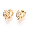 Brass Micro Pave Cubic Zirconia Hoop Earring Finding KK-N261-49G-1