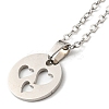 201 Stainless Steel Heart Pendant Necklace with Cable Chains NJEW-Q317-18P-2