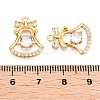 Christmas Theme Brass Pave Clear Cubic Zirconia Charms KK-T073-02G-3