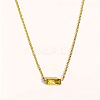 Birthstone Style Brass Cubic Zirconia Rectangle Pendant Necklaces for Women FS-WGDF12C-11-1