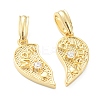 Mother's Day Brass Cubic Zirconia Hanger Pendants X-KK-E790-04G-2