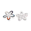 Alloy and Dyed Natural Paua Shell Pendants PALLOY-T093-05A-2
