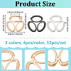 12Pcs 3 Colors Tri-Ring Alloy Brooch Scarf Clip Buckles AJEW-NB0006-57-2