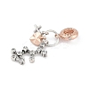 Brass Pendants with Cubic Zirconia European Beads KK-Q015-01K-2