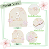 Flower Wood Baby Monthly Milestone Cards with Glue Points DIY-WH0569-42-4