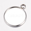 Tarnish Resistant 304 Stainless Steel Pendant Cabochon Settings X-STAS-G071-45P-1