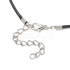 Synthetic Turquoise & Dyed Natural Mashan Jade & Carnelian & Amethyst with Glass Seed Beaded Pendant Waxed Cotton Cord Necklaces NJEW-MZ00140-6